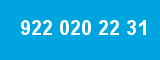 922 020 22 31 922 020 22 31